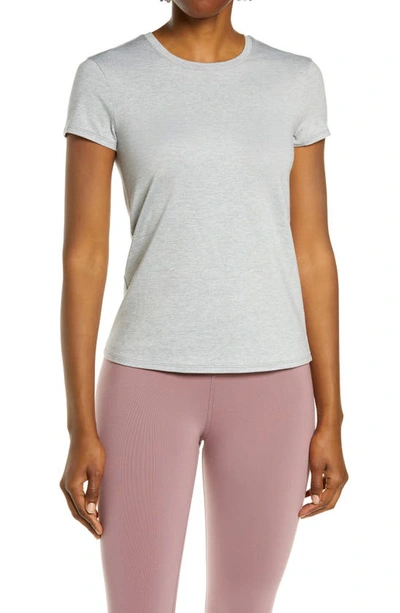 Shop Alo Yoga Soft Finesse Performance Jersey T-shirt In Zinc Heather