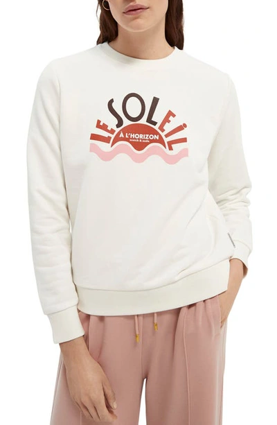Shop Scotch & Soda Graphic Sweatshirt In Off White