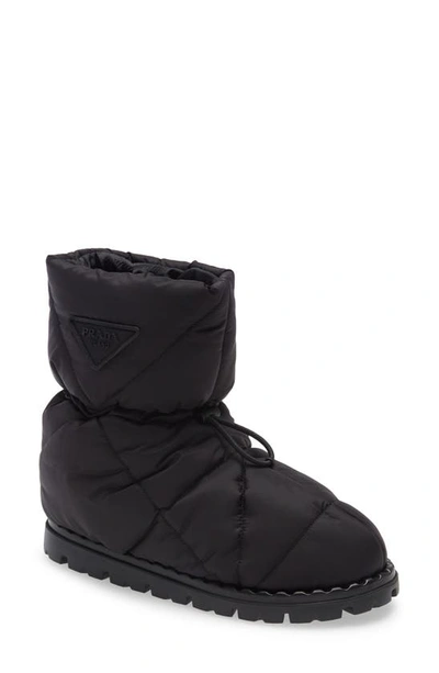 Shop Prada Blow Drawcord Slipper Bootie In Nero