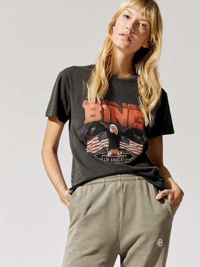 Shop Anine Bing Vintage Bing Tee In Black