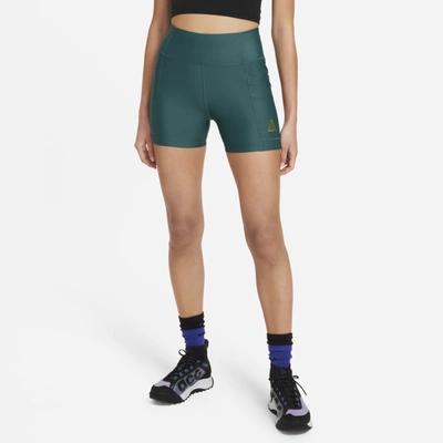 Shop Nike Acg Dri-fit Adv "crater Lookout" Women's Shorts In Dark Teal Green,hasta,peat Moss