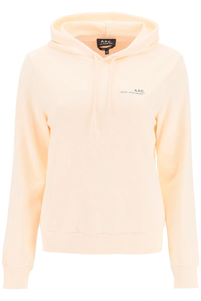 Shop Apc A.p.c. Item 001 Hoodie With Logo Print In Pink