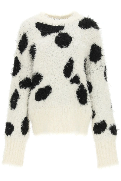 Shop Attico The  Fur Effect Oversized Sweater In Mixed Colours