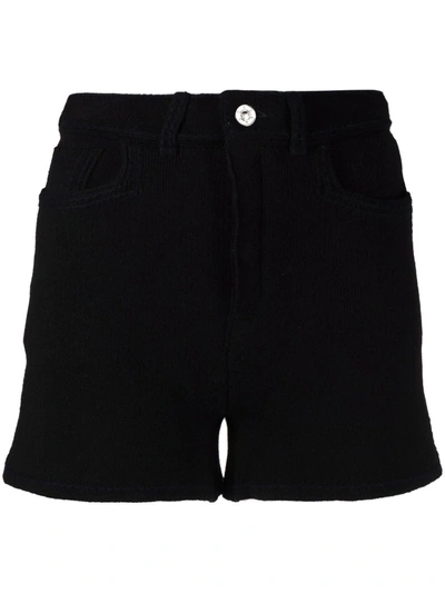 Shop Barrie High-waisted Knit Shorts In Black
