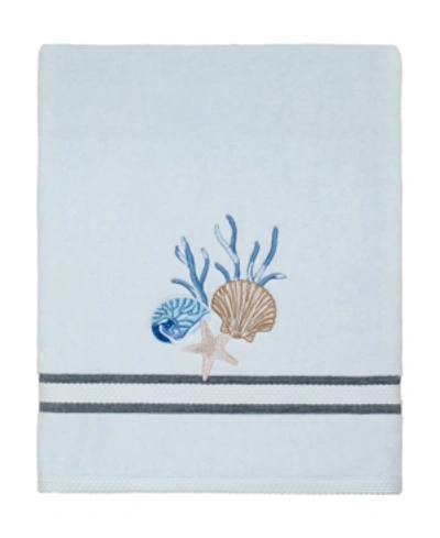 Shop Avanti Blue Lagoon Ombre Seashells Bath Towel, 27" X 50" In Steel