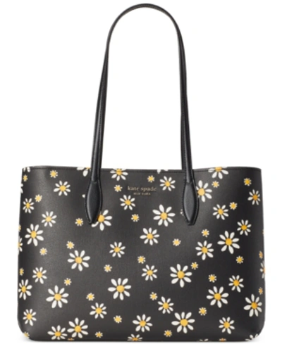 Shop Kate Spade All Day Daisy Dots Large Tote In Black Multi