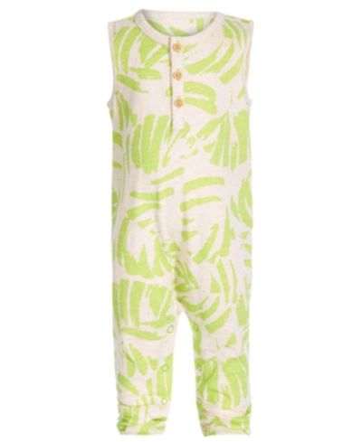 Shop First Impressions Baby Boys Palm Leaf Cotton Romper, Created For Macy's In Sandy Hthr