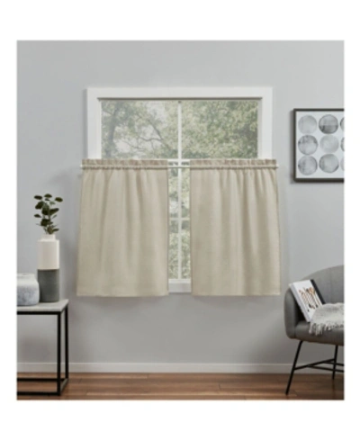 Shop Exclusive Home Curtains Loha Light Filtering Rod Pocket Tier Curtain Panel Pair, 26" X 36", Set Of 2 In Nude Or Natural