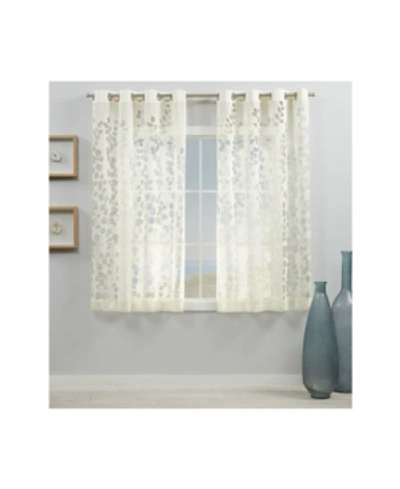 Shop Exclusive Home Curtains Wilshire Burnout Sheer Grommet Top Curtain Panel Pair, 54" X 63" In Ivory