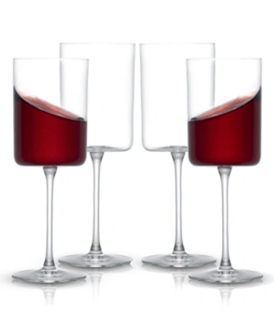 Joyjolt Claire Cyrstal Cylinder Red Wine Glasses - 14 oz - Set Of 4 In Clear