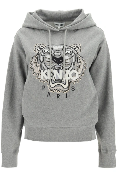 Shop Kenzo Hoodie With Tiger Embroidery In Mixed Colours