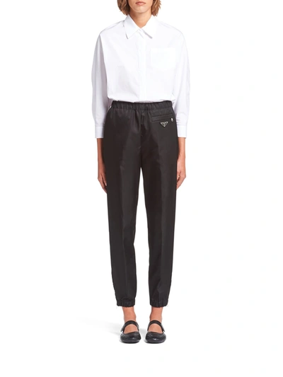 Shop Prada Re-nylon Gabardine Pants In Black