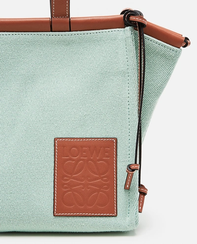 Shop Loewe Cushion Tote Small Leather Bag In Azure