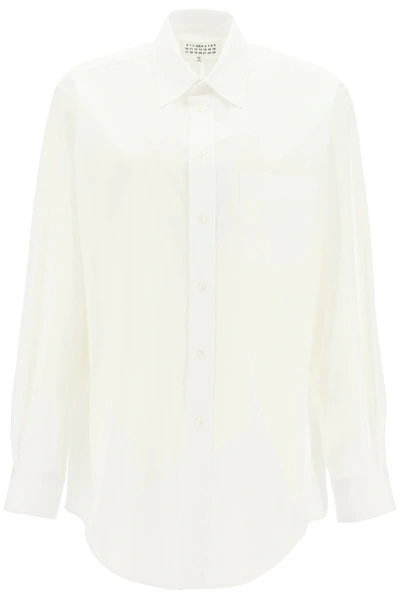 Shop Maison Margiela Oversize Button Shirt In White