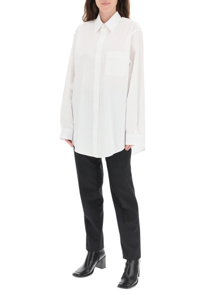 Shop Maison Margiela Oversize Button Shirt In White