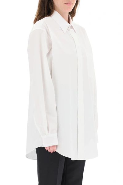 Shop Maison Margiela Oversize Button Shirt In White
