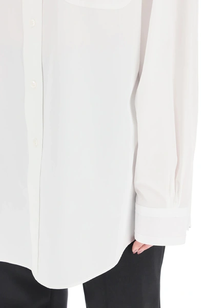 Shop Maison Margiela Oversize Button Shirt In White