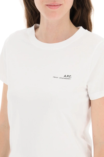 Shop Apc Item 001 Logo Print T-shirt In White
