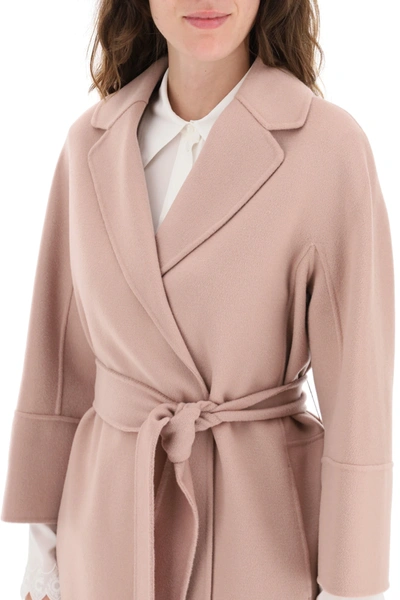Shop Max Mara Arona Wool Coat In Pink
