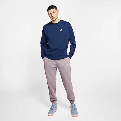 Shop Nike Men's Sportswear Club Fleece Metallic Jogger Pants In Iced Lilac/iced Lilac/white