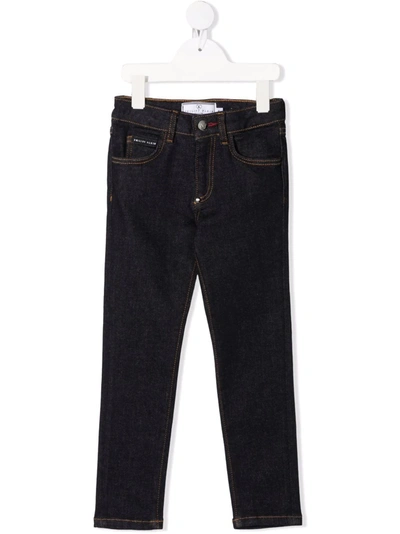 Shop Philipp Plein Mid-rise Straight-leg Jeans In 蓝色