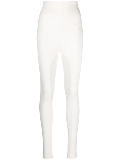 Shop Philipp Plein Two-tone High-waisted Leggings In 白色