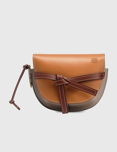 Shop Loewe Small Gate Bag In Brown