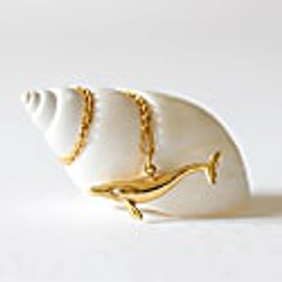 Lee Renee Blue Whale Necklace - Gold In Whale