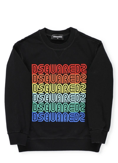 Dsquared2 Teen Multi Logo-print Sweatshirt In Black Mult