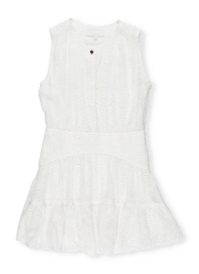 Shop Chloé Dress With Embroideries In Bianco Sporco