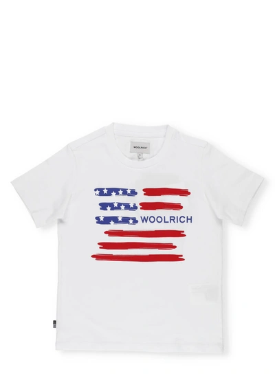 Shop Woolrich Usa Flag T-shirt In White