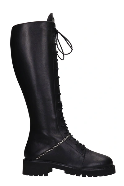 Shop Giuseppe Zanotti Low Heels Boots In Black Leather