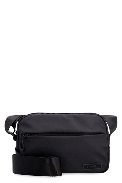 Shop Ganni Nylon Messenger Bag In Black