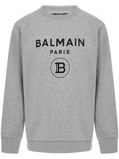 Shop Balmain Paris Kids Sweatshirt In Grey