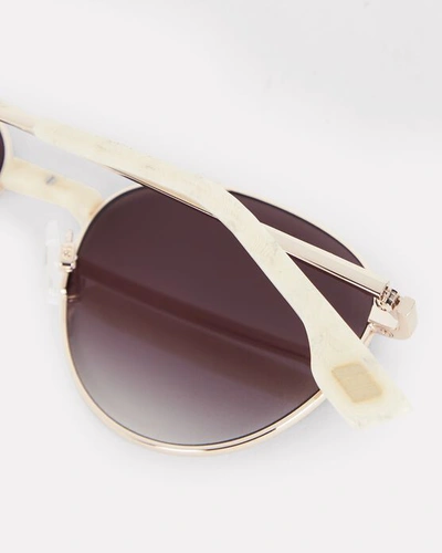 Shop Le Specs Alter Ego Aviator Sunglasses In Gold/grey
