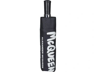 Shop Alexander Mcqueen Mcqueen Graffiti Umbrella In Black