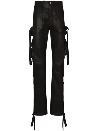 Shop Amiri Tactical Leather Trousers In Schwarz