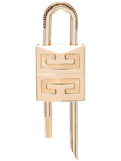 Shop Givenchy Monogram Logo Padlock In Gold
