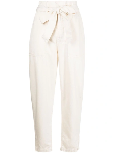 Shop Ag Renn Paperb Trousers In Weiss