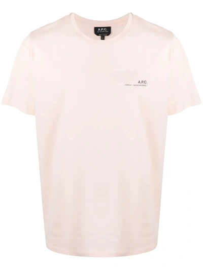 Shop Apc Logo Detail T-shirt In Rosa