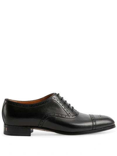 Gucci Men's Shoe With Brogue Details In Black | ModeSens