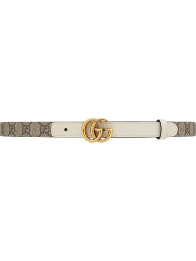 Shop Gucci Gg Marmont Thin Belt In Nude