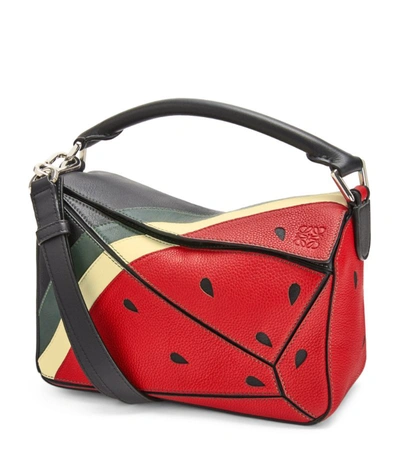 + Paula's Ibiza Small Leather Watermelon Puzzle Bag In Red + Paula's Ibiza Small Leather Watermelon Puzzle Bag In Red