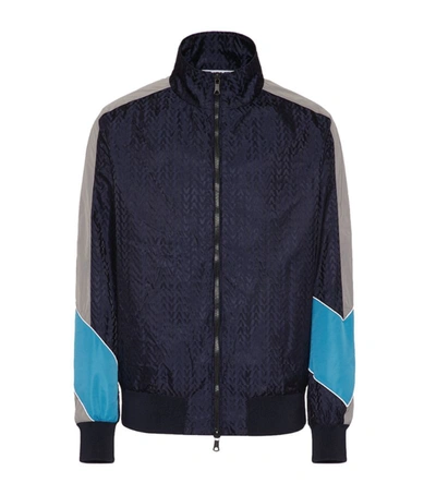 Shop Valentino V-jacquard Jacket In Blue