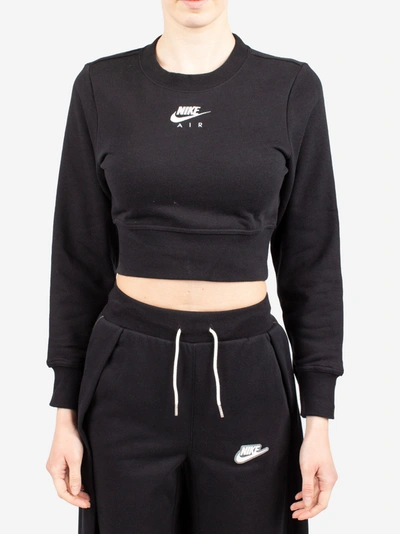 Shop Nike Air Cropped Sweatshirt In Black