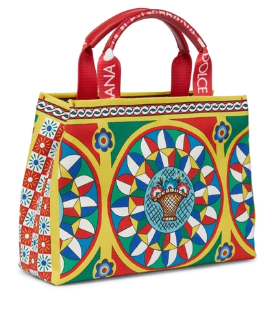 Shop Dolce & Gabbana Printed Canvas Bag In 彩色