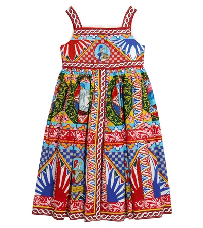 Shop Dolce & Gabbana Printed Cotton Dress In 彩色