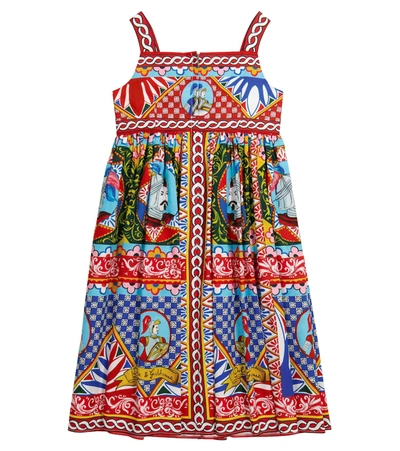 Shop Dolce & Gabbana Printed Cotton Dress In 彩色