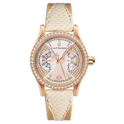 Shop Carl F Bucherer Manero Automatic Ladies Watch 00.10904.03.97.11 In Beige,gold Tone,pink,rose Gold Tone,silver Tone