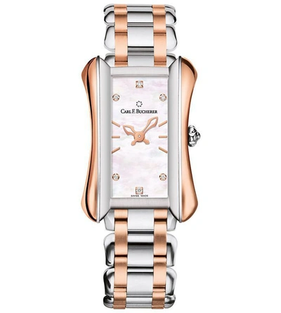 Pre-owned Carl F Bucherer Alacria Queen Quartz Diamond Ladies Watch 00.10701.07.77.21 In Gold / Mop / Mother Of Pearl / Rose / Rose Gold / Skeleton